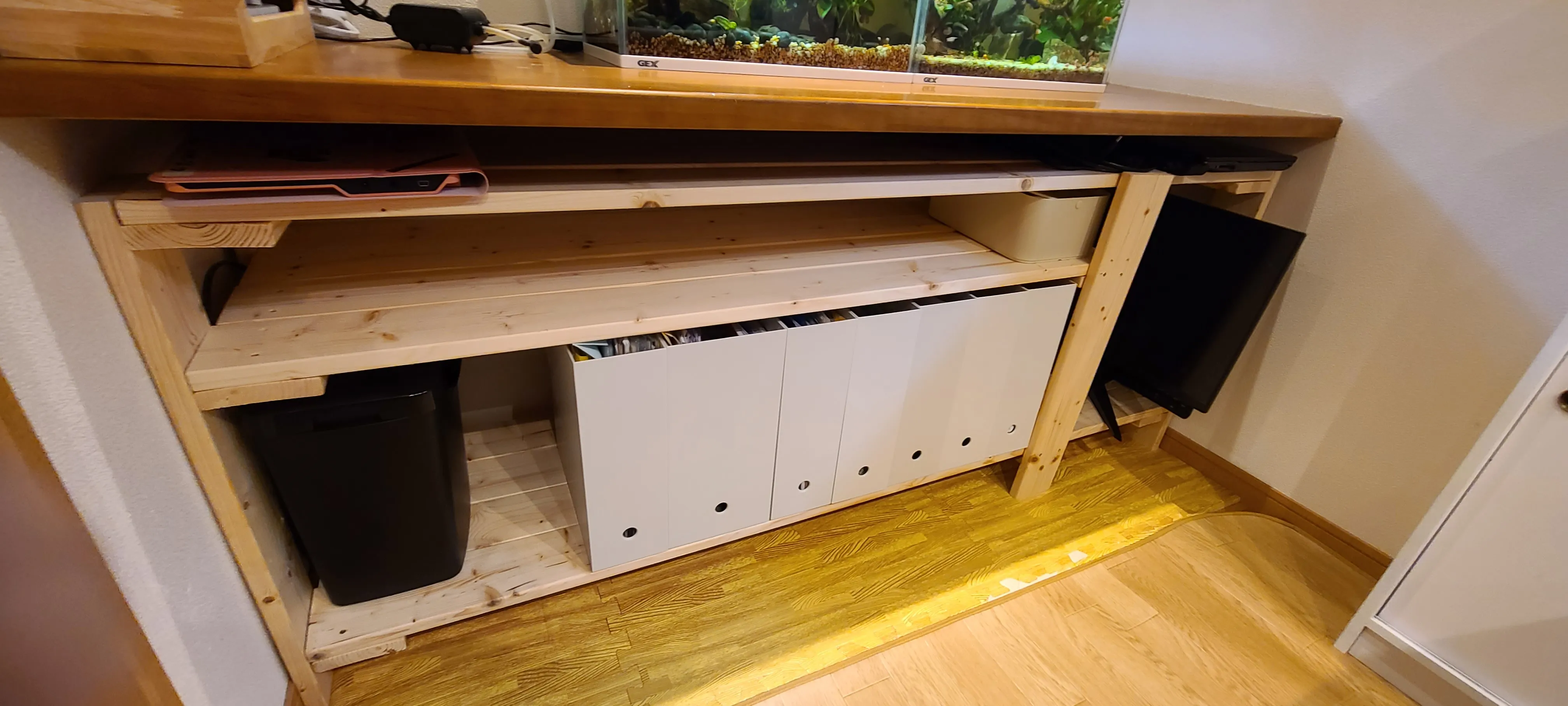 DIY事例｜机下にぴったり！オープンラック収納